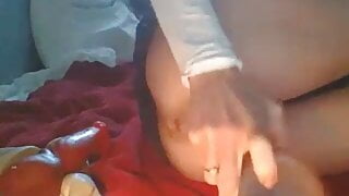 Babe Masturbate Pussy And Ass Dildo and Orgasm