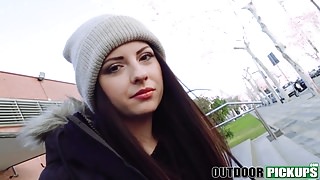 Hot Euro teen Rebecca Volpetti ass fucked in public POV