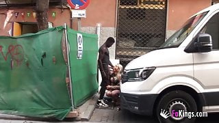 SPECTACULAR BLONDE SHEMALE wants her porn debut in an orgy w